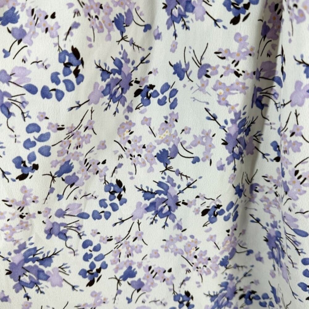 bishop + young White and Lavender Floral Flutter-Sleeve Blouse - Picture 3 of 8